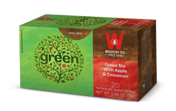 Wissotzky Green Tea with Apples & Cinnamon